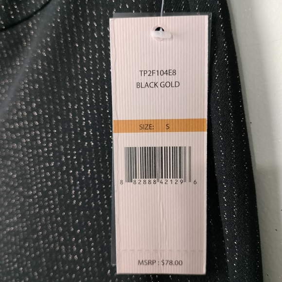 NWT Nanette Lepore High Waist Skinny Pull-On Pants in Blk w/ Gold Pinstripes - Picture 9 of 10